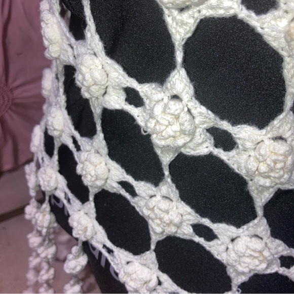 Moschino cheap n chic AEFFE SPA Size 12 cream roses crochet dress - Picture 6 of 16